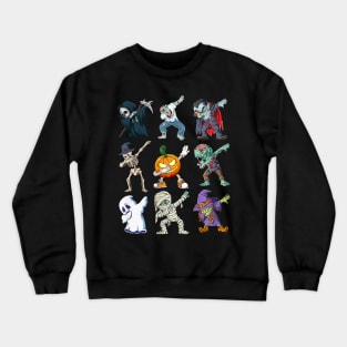 Kids Dab Pumpkin Skeleton Ghost Alien Zombie Halloween Crewneck Sweatshirt